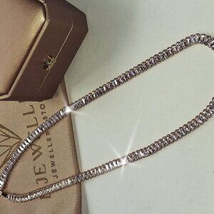 18k Gold Tennis Chain Necklace 925 4mm Link Wedding Jewelry Gift for Her